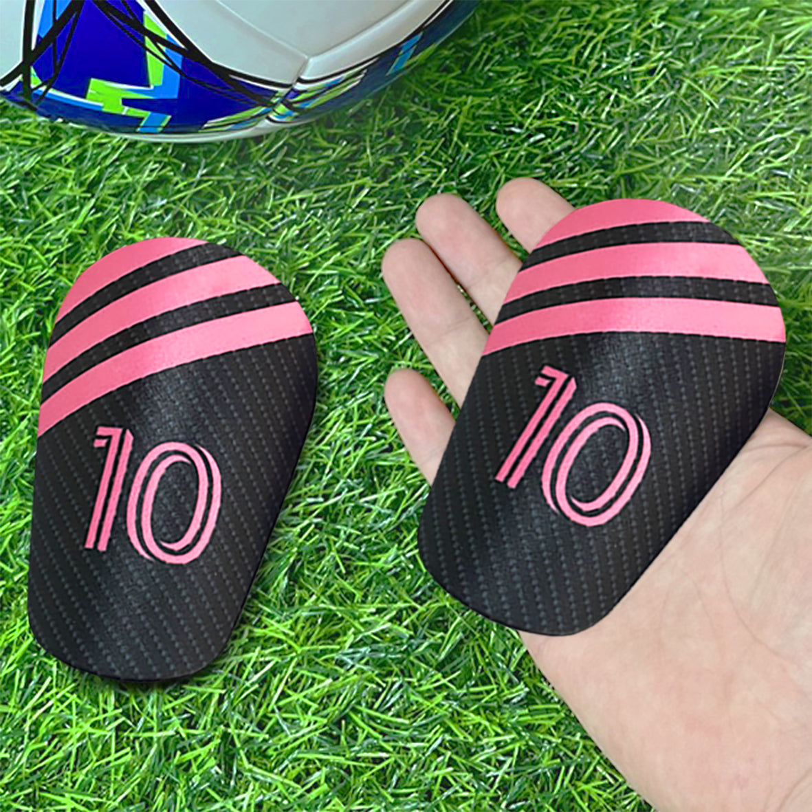 Football sports accessories  pink shin guards
