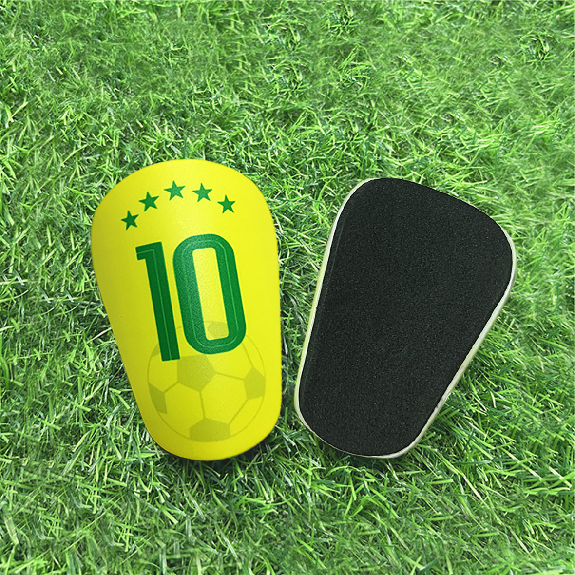 Football sports accessories yellow shin guards