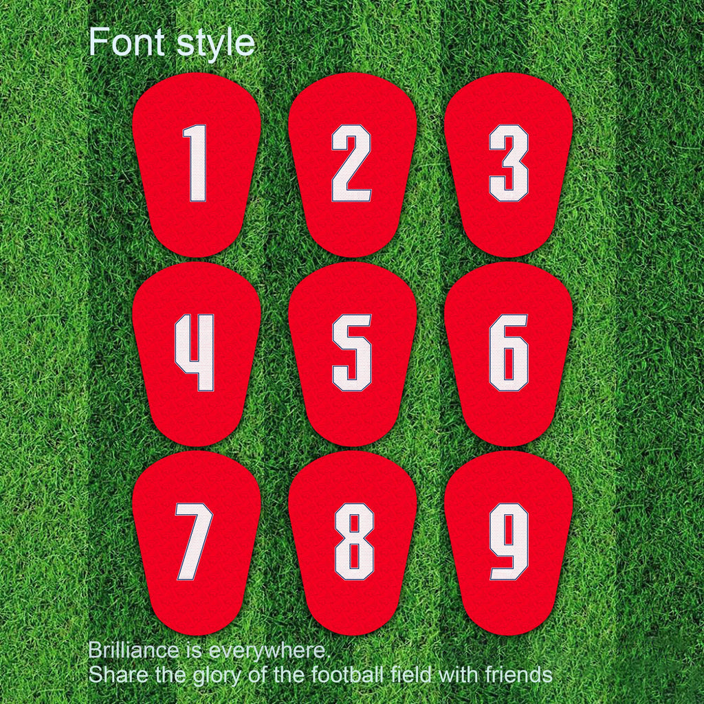 Customized team badges with personalized numbers and signatures