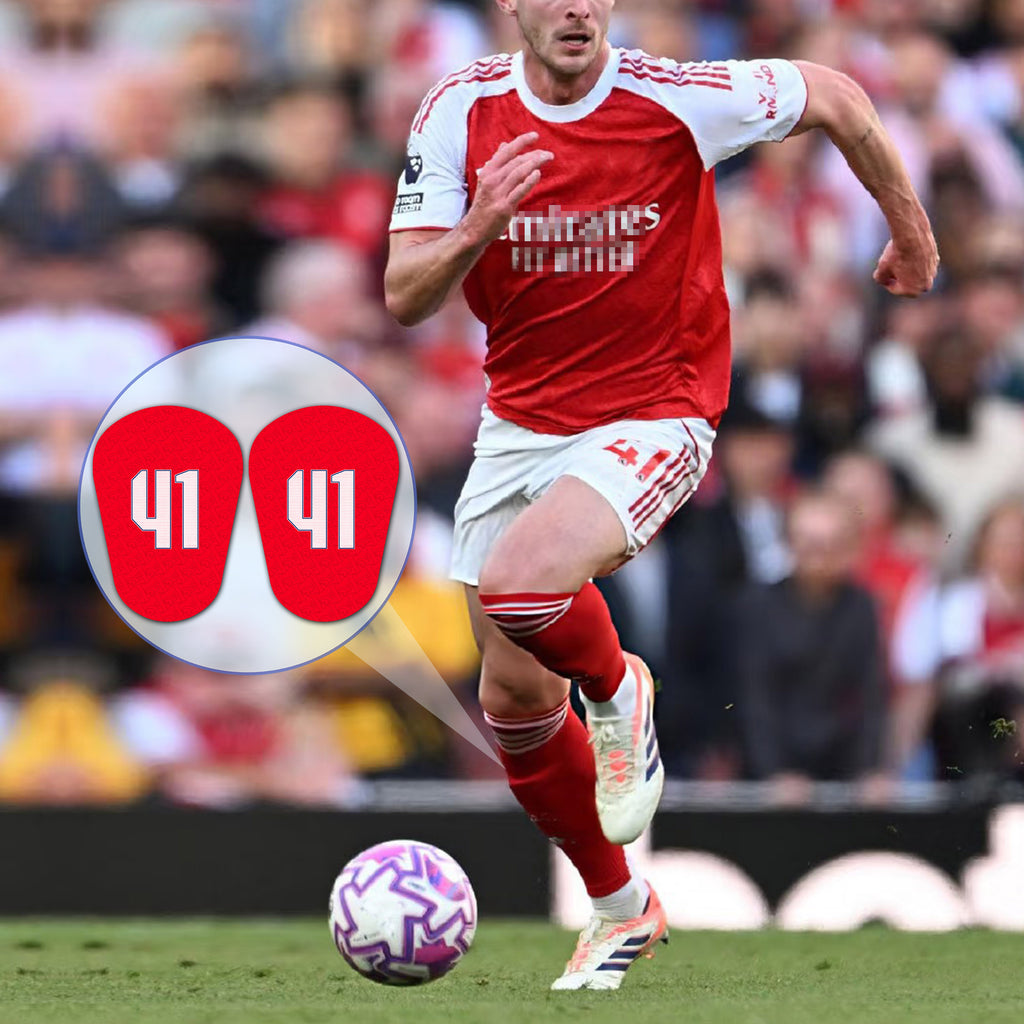 Customized team badges with personalized numbers and signatures