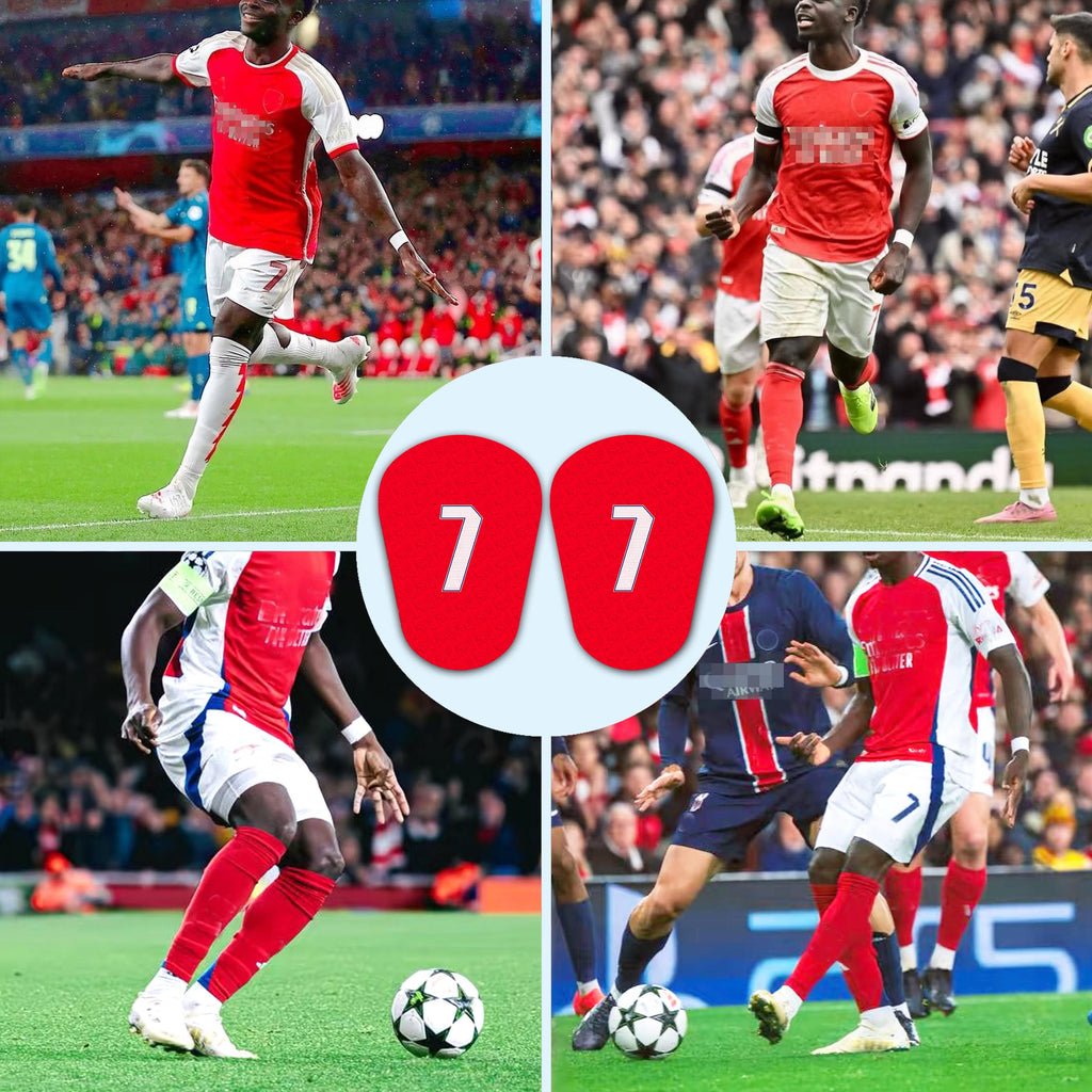 Customized team badges with personalized numbers and signatures